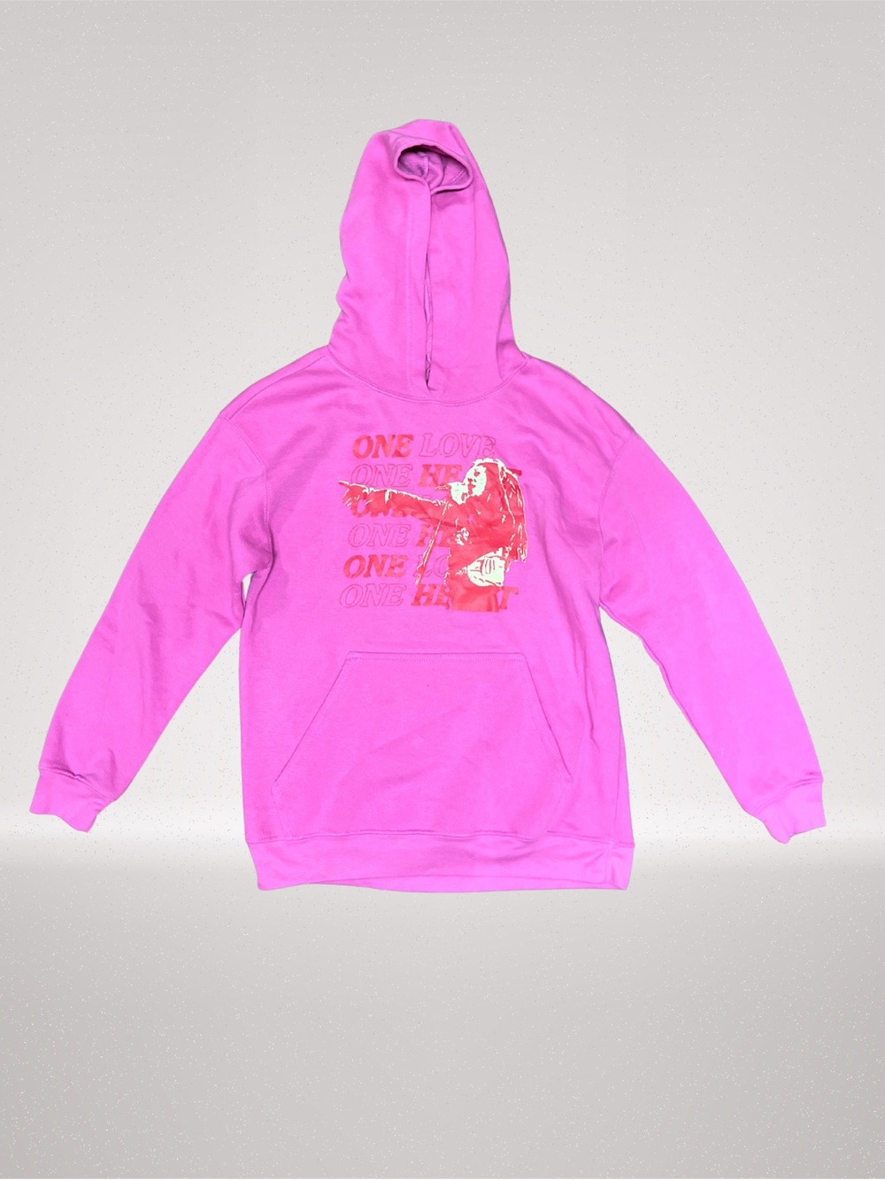 Zion Rootswear Bob Marley One Love Pink Hoodie Kids Size XL
